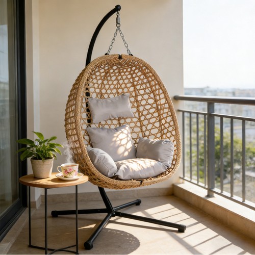 Hanging swing egg chair rattan - swing,